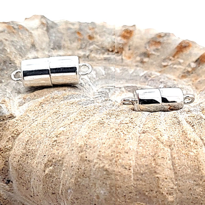 Magnetic cylinder clasp 7 and 8 mm, silver