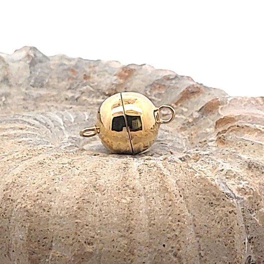 Magnet-Kugelschließe 12 mm, Silber vergoldet