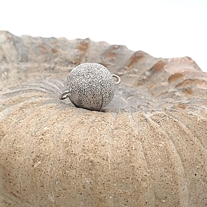 Magnet-Kugelschließe 14 mm, Silber rhodiniert diamantiert