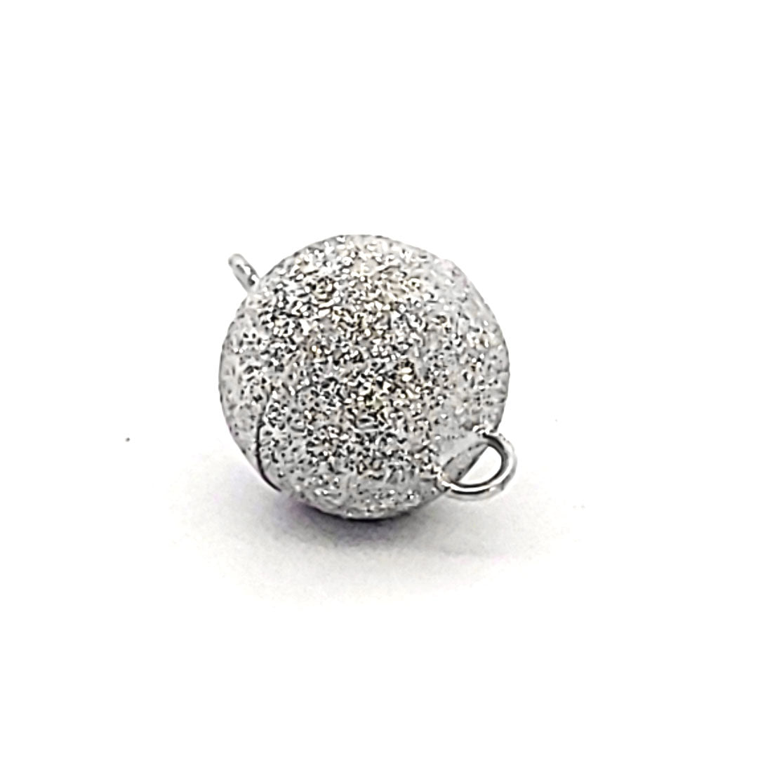 Magnet-Kugelschließe 14 mm, Silber rhodiniert diamantiert by Steindesign