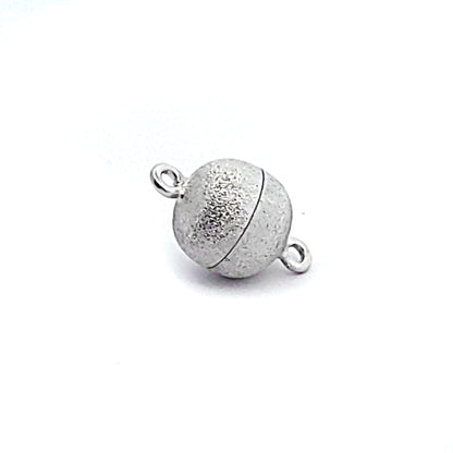 Chiusura a sfera magnetica 10 mm, argento rodiato, opaco
