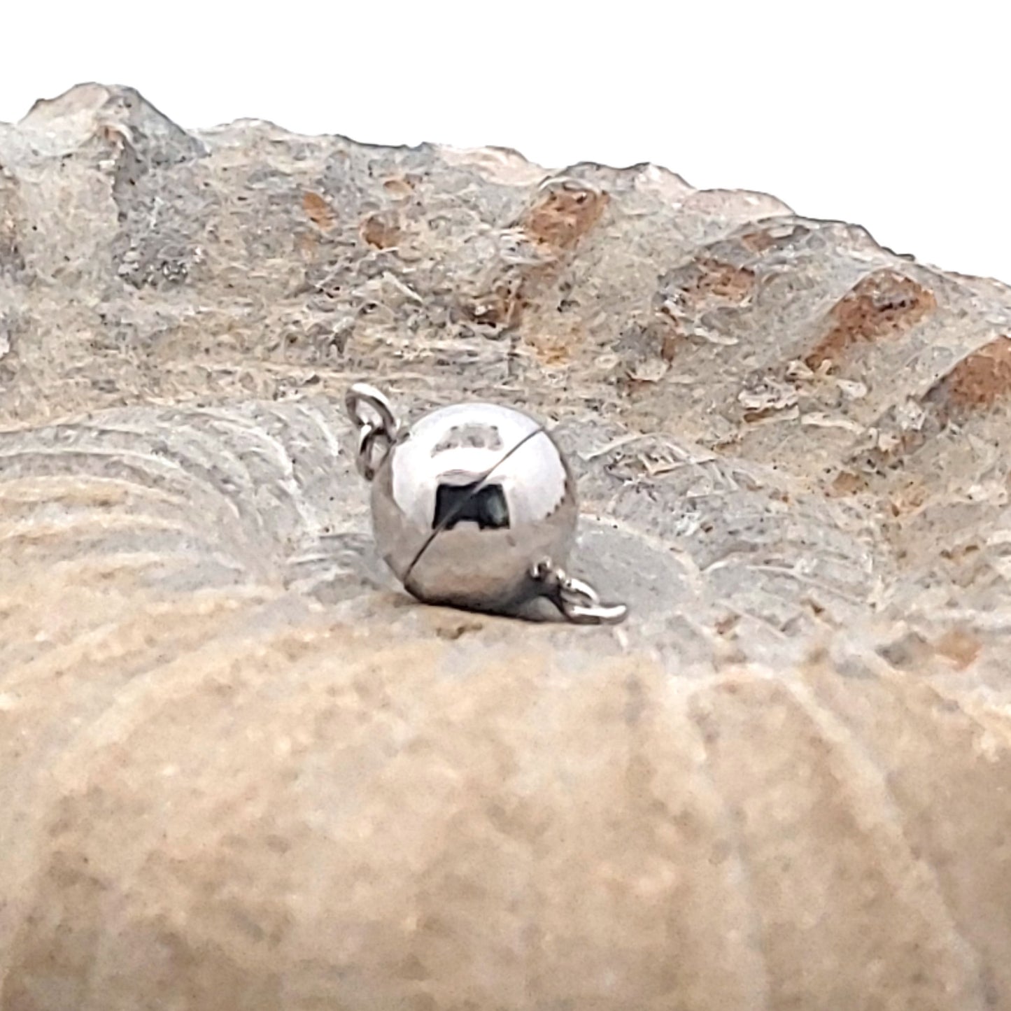 Magnet-Kugelschließe 10 mm, Silber rhodiniert