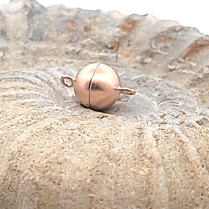 Magnet-Kugelschließe 10 mm, Silber rosé vergoldet matt