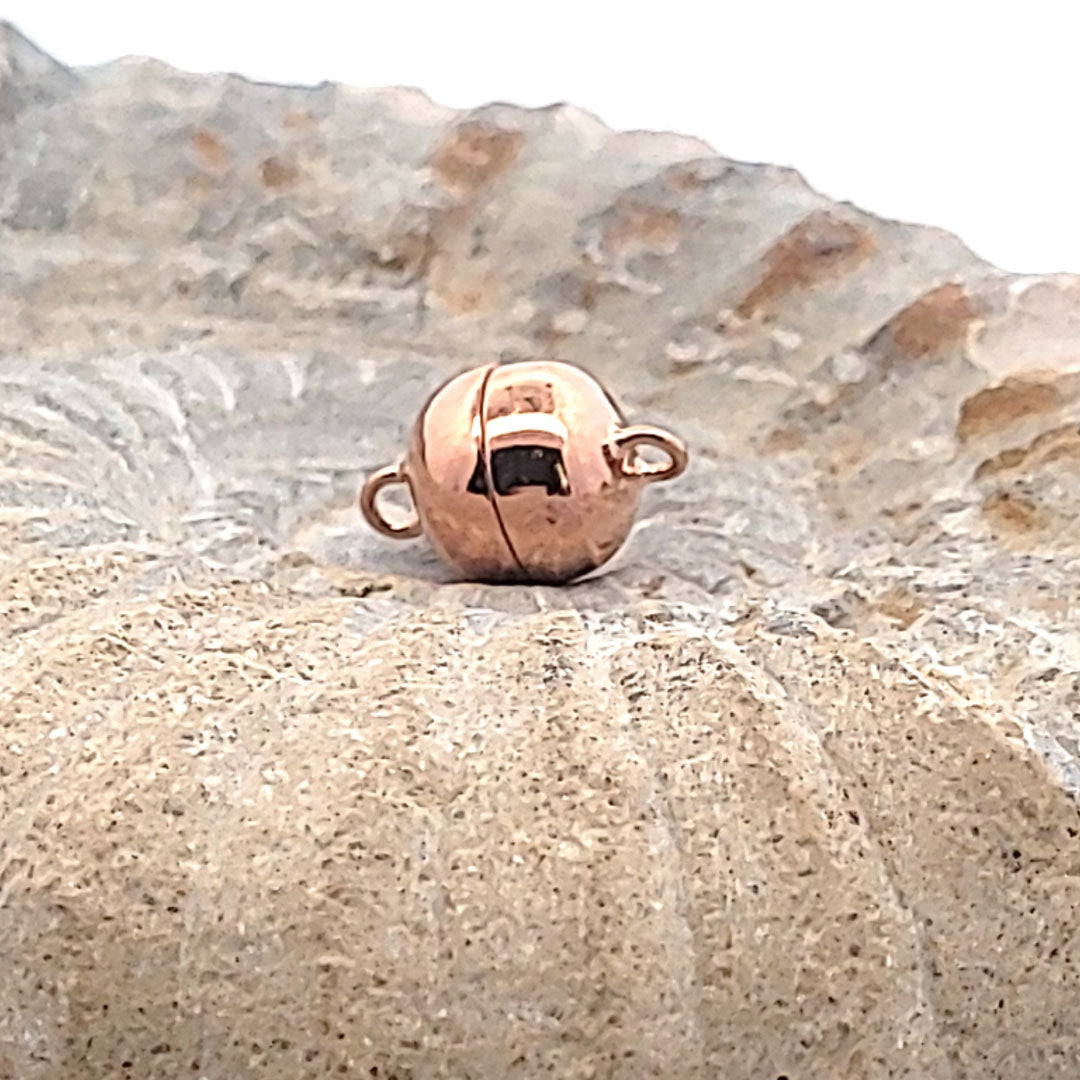 Magnt-Kugelschließe 10 mm, Silber rosé vergoldet