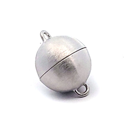 Magnet-Kugelschließe 16 mm, Silber rhodiniert matt