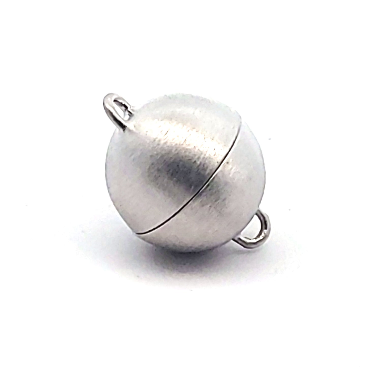 Magnet-Kugelschließe 16 mm, Silber rhodiniert matt