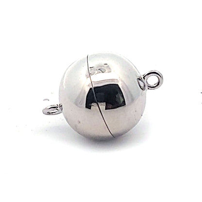 Magnet-Kugelschließe 16 mm, Silber rhodiniert