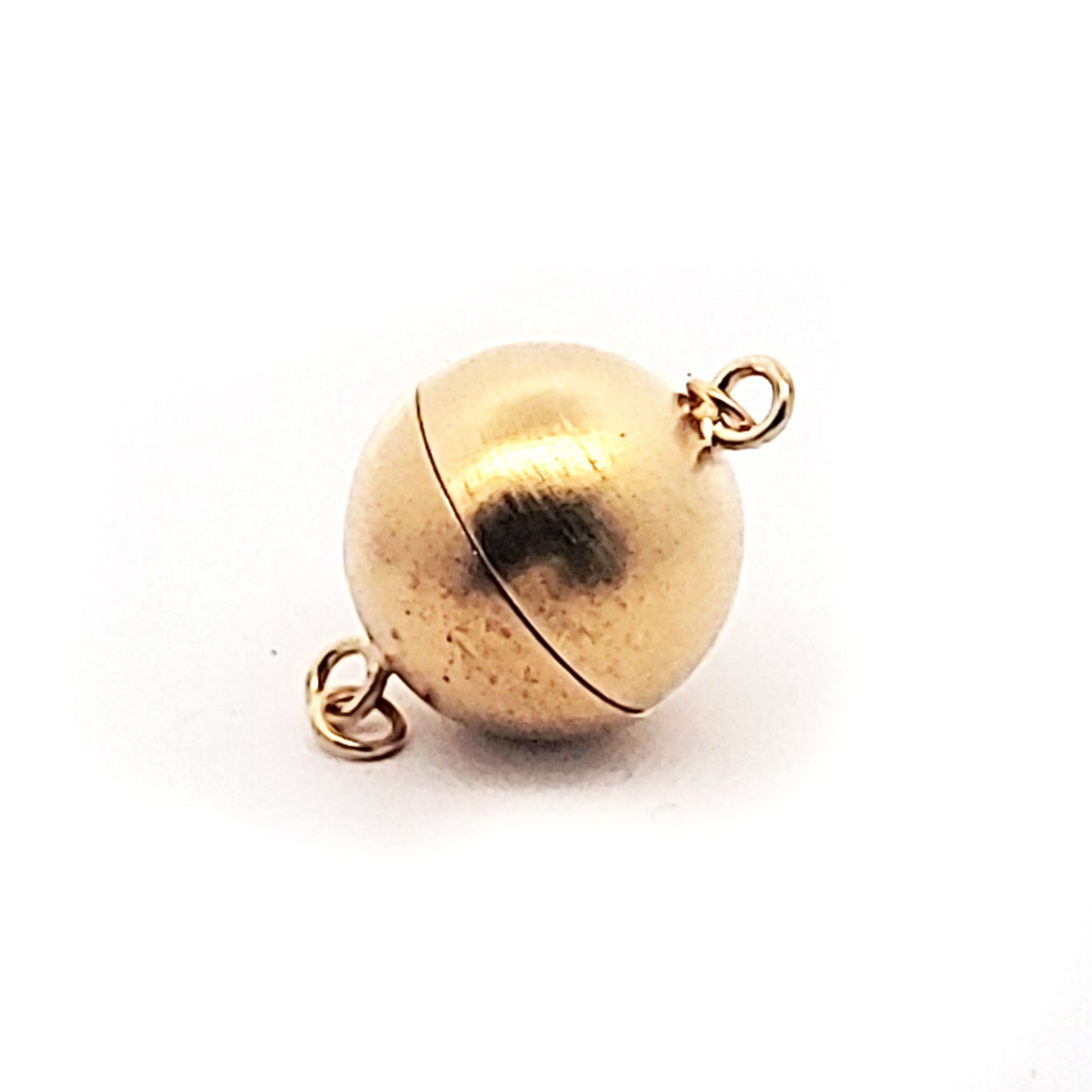 Magnet-Kugelschließe 16 mm, Silber vergoldet matt