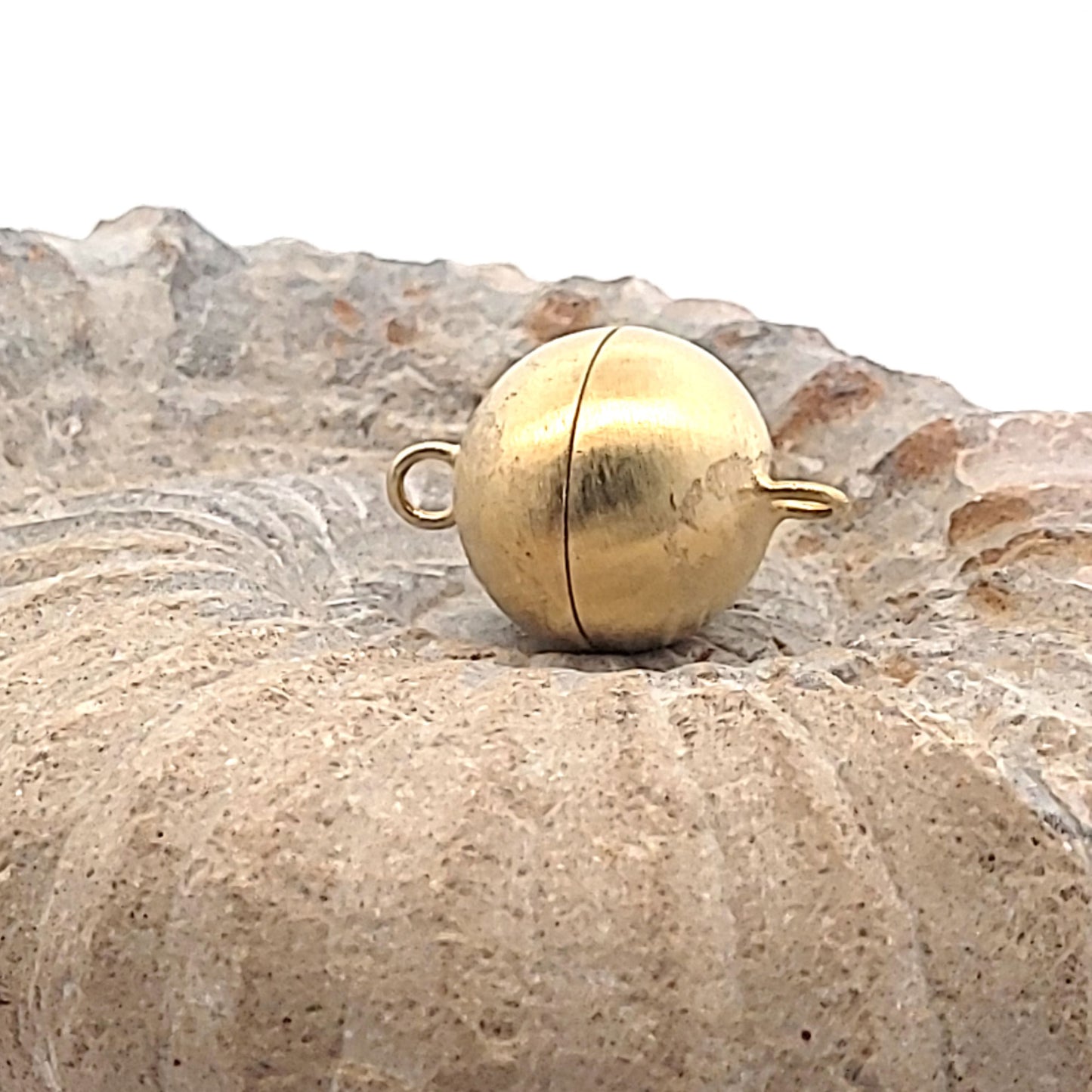 Magnet-Kugelschließe 16 mm, Silber vergoldet matt