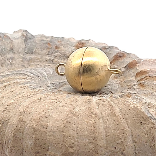 Magnet-Kugelschließe 16 mm, Silber vergoldet matt