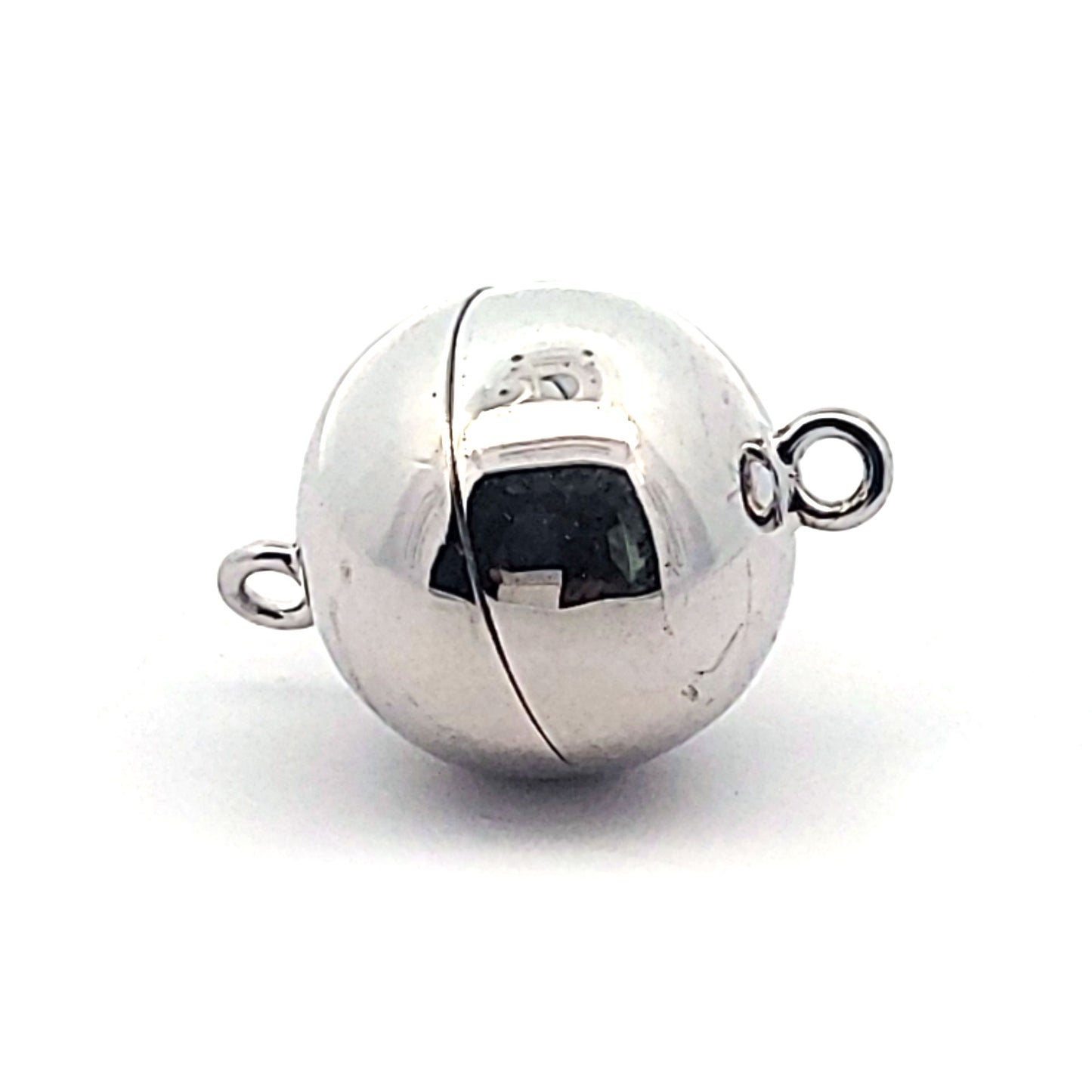 Magnet-Kugelschließe 18 mm, Silber rhodiniert