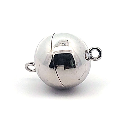 Magnet-Kugelschließe 18 mm, Silber rhodiniert