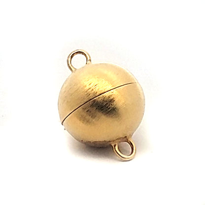 Magnet-Kugelschließe 18 mm, Silber vergoldet matt