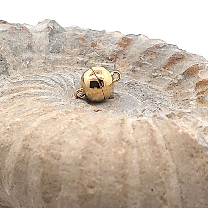 Magnet-Kugelschließe 8 mm, Silber vergoldet