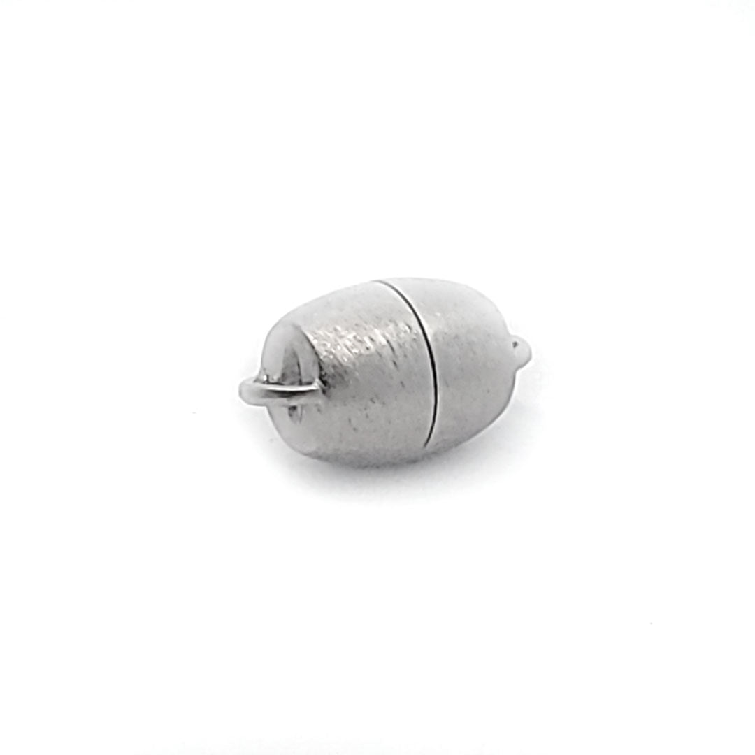 Magnetschließe Barrel 10 mm, Silber rhodiniert matt