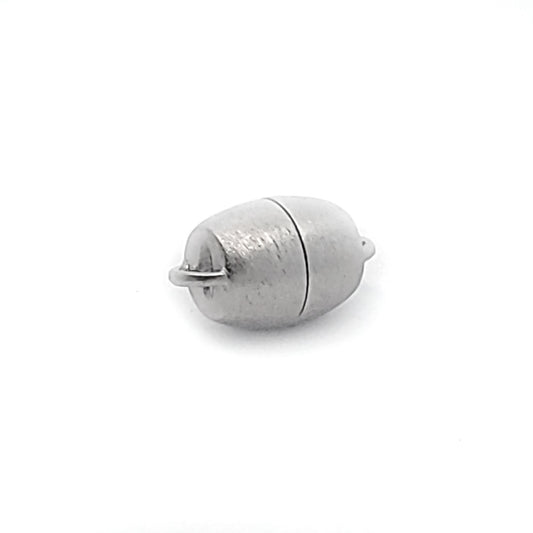 Magnetschließe Barrel 10 mm, Silber rhodiniert matt