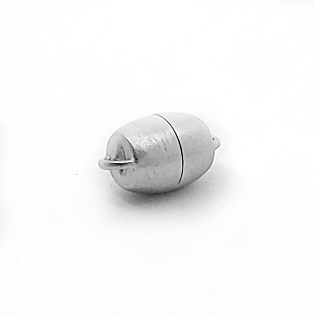 Magnetschließe Barrel 10 mm, Silber rhodiniert matt