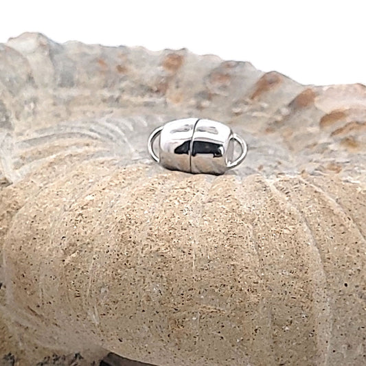 Magnetschließe Barrel 10 mm, Silber rhodiniert