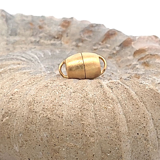 Magnetschließe Barrel 10 mm, Silber vergoldet matt