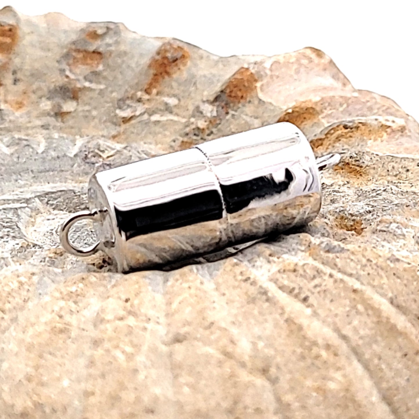 Magnet-Zylinderschließe 10 mm, Silber rhodiniert