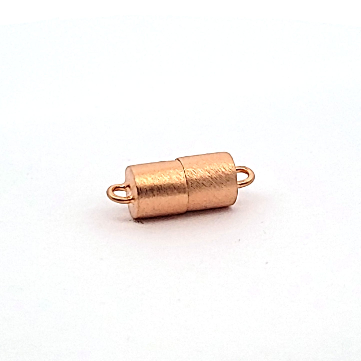 Magnetic cylinder clasp 6 mm, rose gold plated silver matte