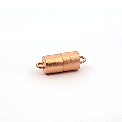 Magnetic cylinder clasp 6 mm, rose gold plated silver matte