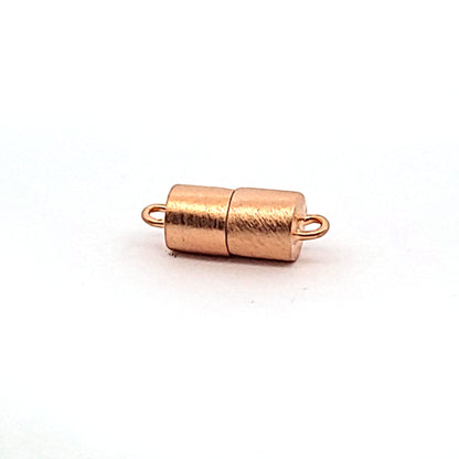 Magnetic cylinder clasp 6 mm, rose gold plated silver matte