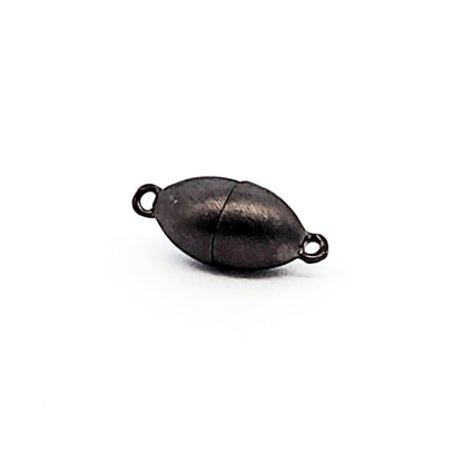 Magnetschließe oval 8 mm, Silber schwarz matt by Steindesign