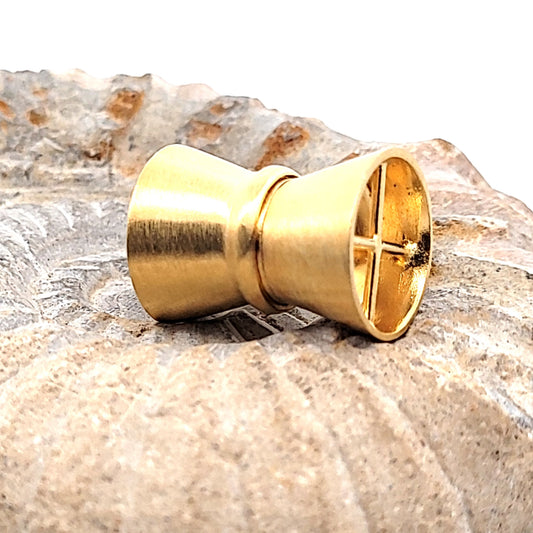 Magnetschließe Diabolo groß, Silber vergoldet matt