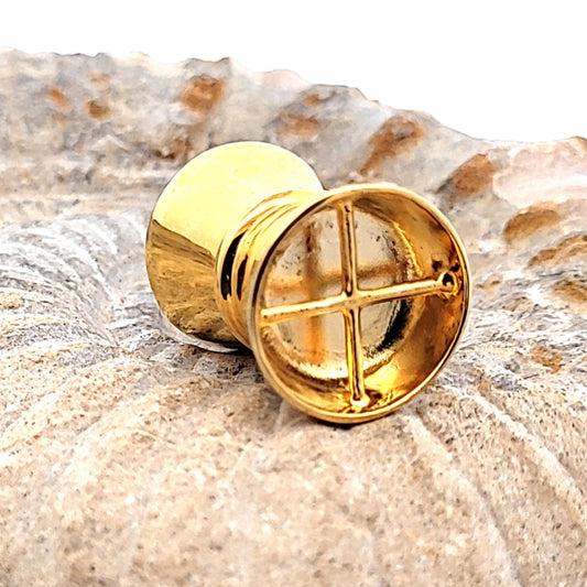 Magnetschließe Diabolo groß, Silber vergoldet by Steindesign