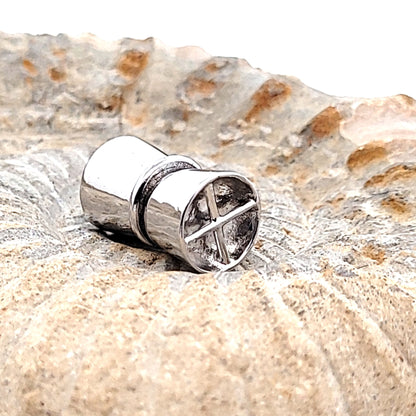 Magnetschließe Diabolo klein, Silber rhodiniert