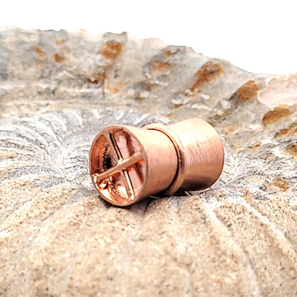 Diabolo small magnetic clasp, rose gold plated silver, matte