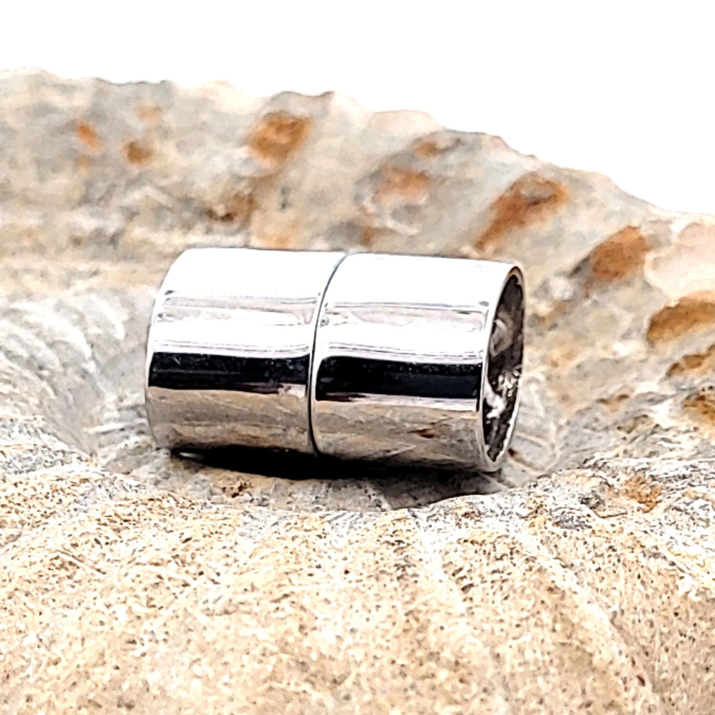 Magnetschließe Ellipse, Silber rhodiniert