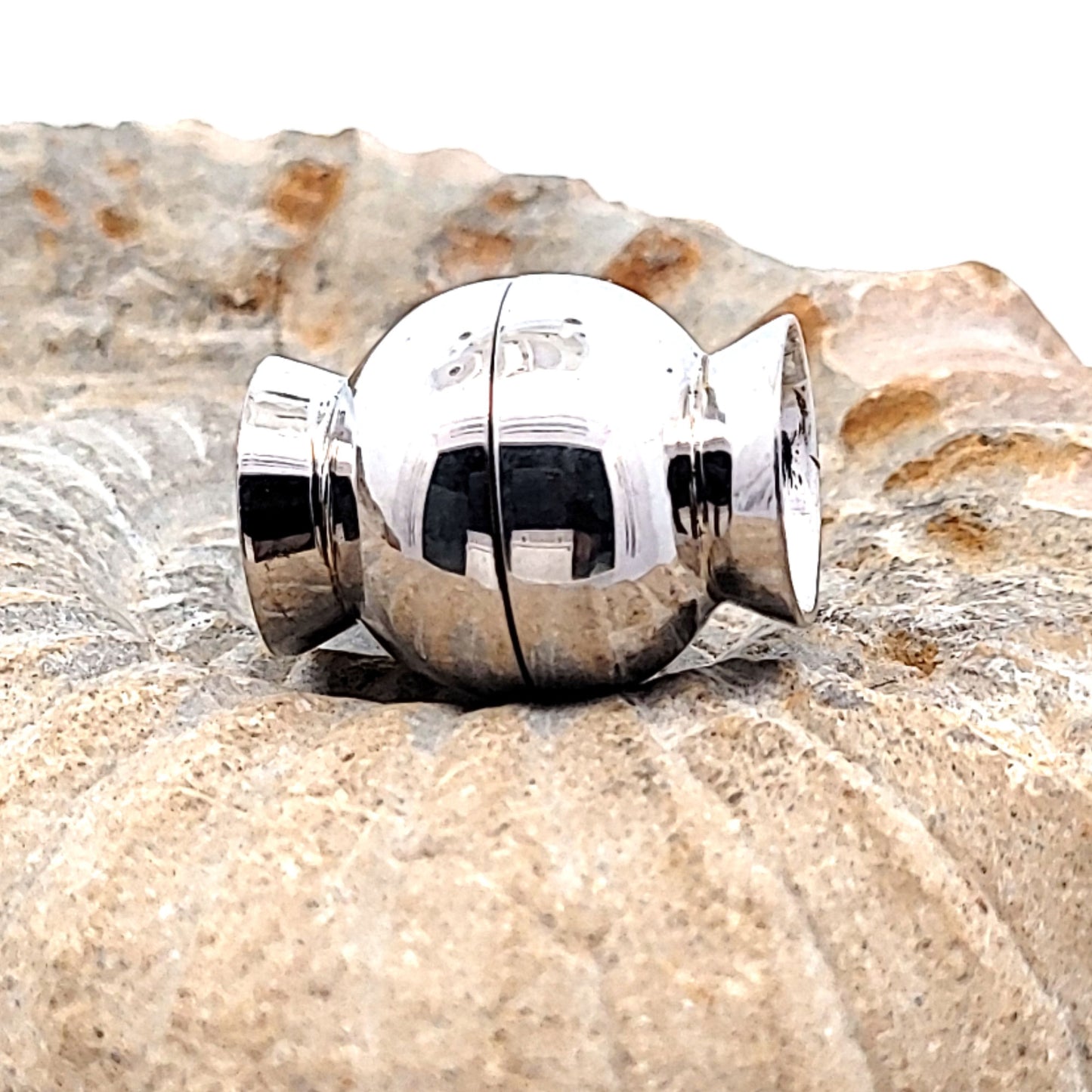 Magnetschließe Candy groß, Silber rhodiniert