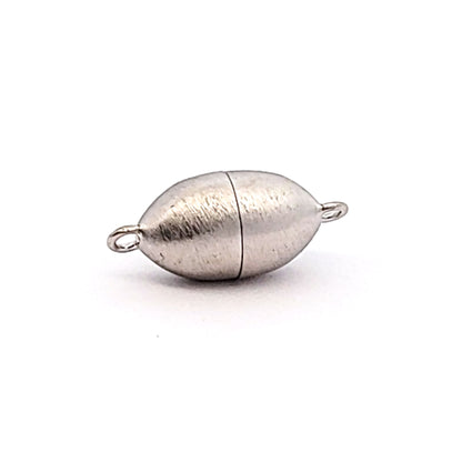 Magnetschließe oval 10 mm, Silber rhodiniert matt