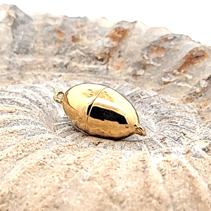 Magnetschließe oval 10 mm, Silber vergoldet