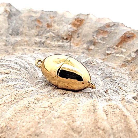 Magnetschließe oval 10 mm, Silber vergoldet
