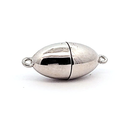 Magnetschließe oval 12 mm, Silber rhodiniert
