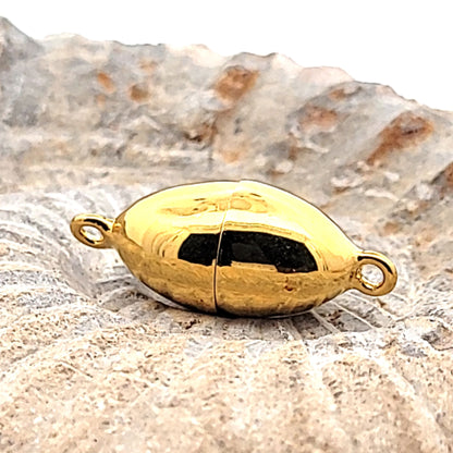 Magnetschließe oval 12 mm, Silber vergoldet