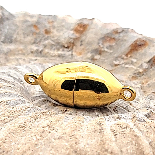 Magnetschließe oval 12 mm, Silber vergoldet
