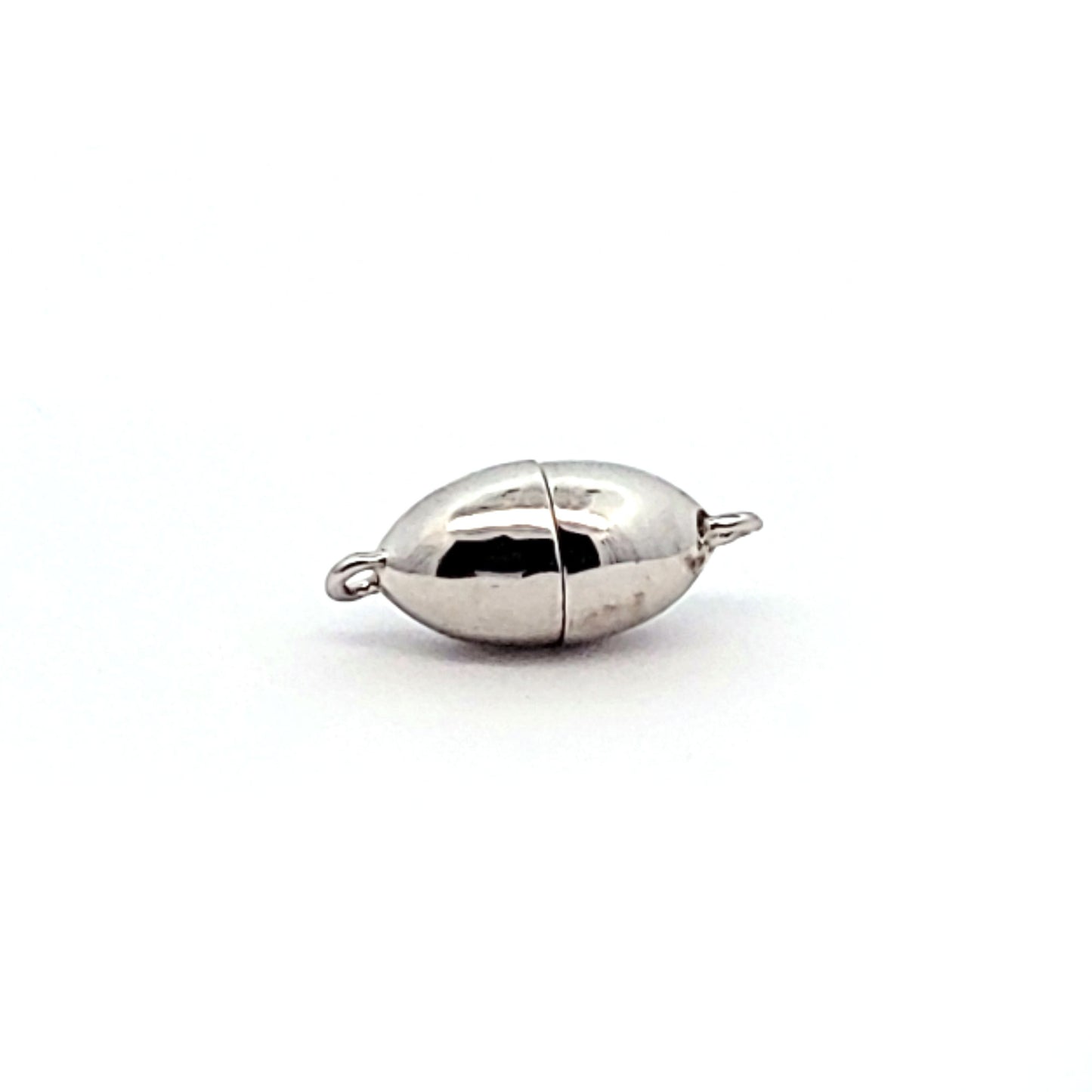Magnetschließe oval 8 mm, Silber rhodiniert
