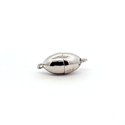 Magnetschließe oval 8 mm, Silber rhodiniert