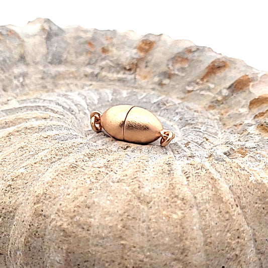 Magnetschließe oval 8 mm, Silber rosé vergoldet matt