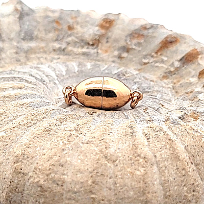 Magnetschließe oval 8 mm, Silber rosé vergoldet poliert