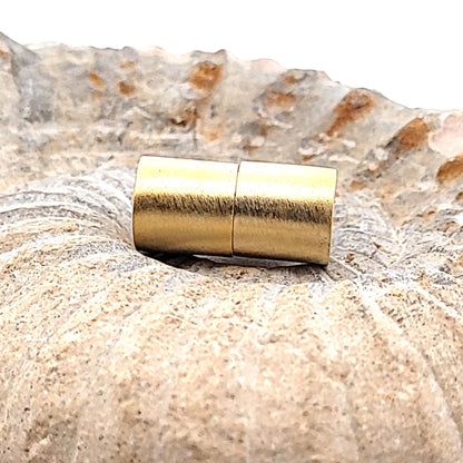 Magnetschließe Zylinder "Multi-Row " 10 mm, Silber vergoldet matt