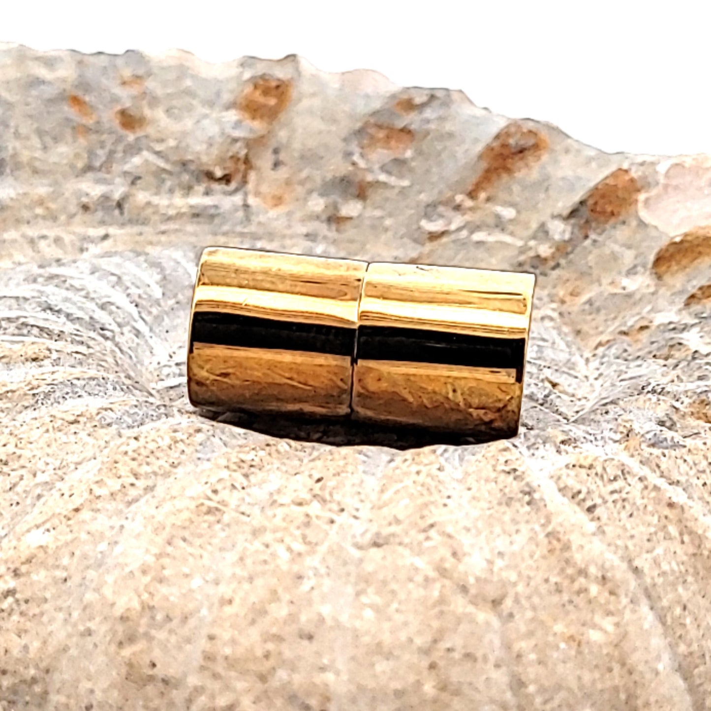 Magnetschließe Zylinder "Multi-Row " 10 mm, Silber vergoldet