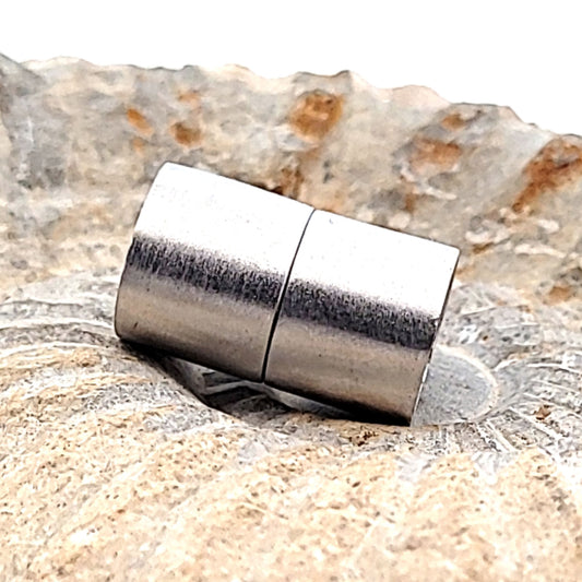 Magnetschließe Zylinder "Multi-Row " 12 mm, Silber rhodiniert matt