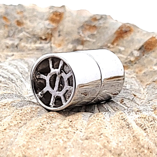 Magnetschließe Zylinder "Multi-Row " 12 mm, Silber rhodiniert