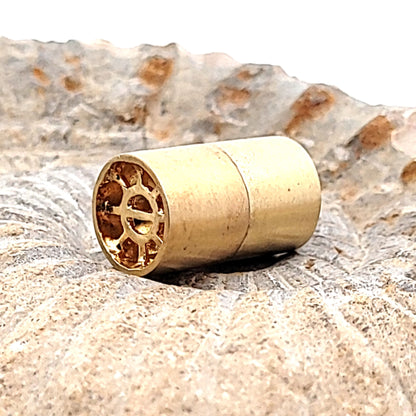 Magnetic clasp cylinder "Multi-Row" 12 mm, silver gold-plated matte