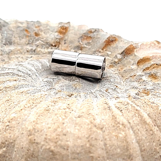 Magnetschließe Zylinder "Multi-Row " 8 mm, Silber rhodiniert